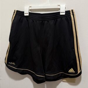 Adidas Athletic Shorts Black with Gold Stripes